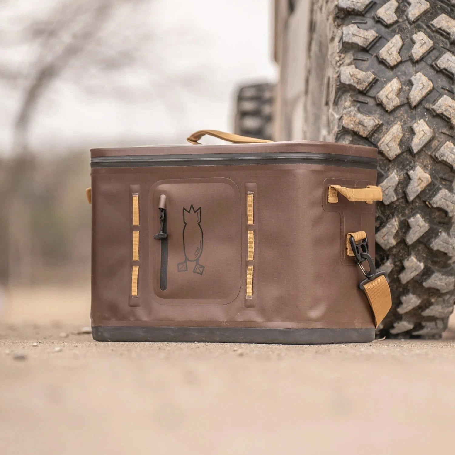 Zippered Waterproof Soft Cooler Carbon Brown