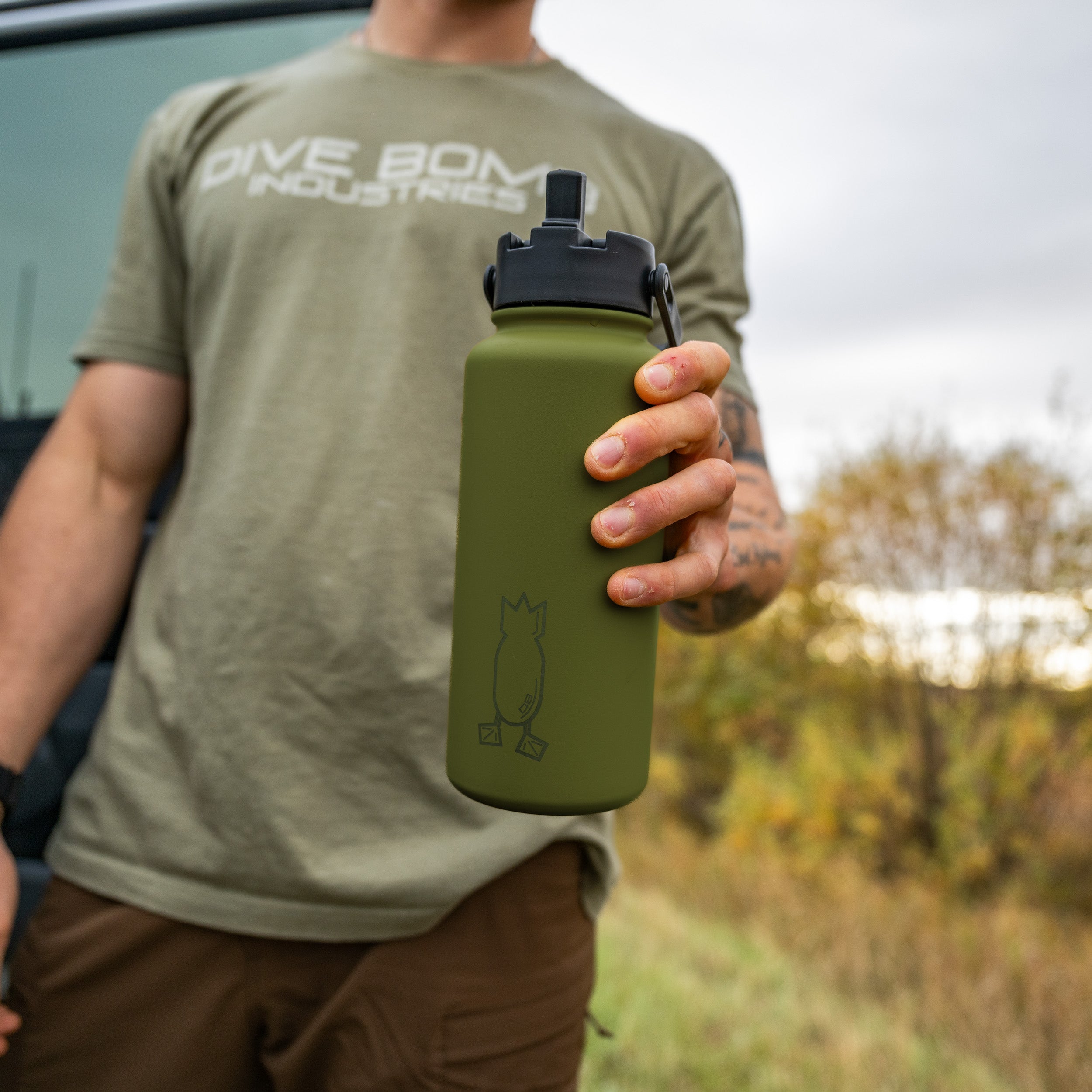 Water Bottle Covert Green