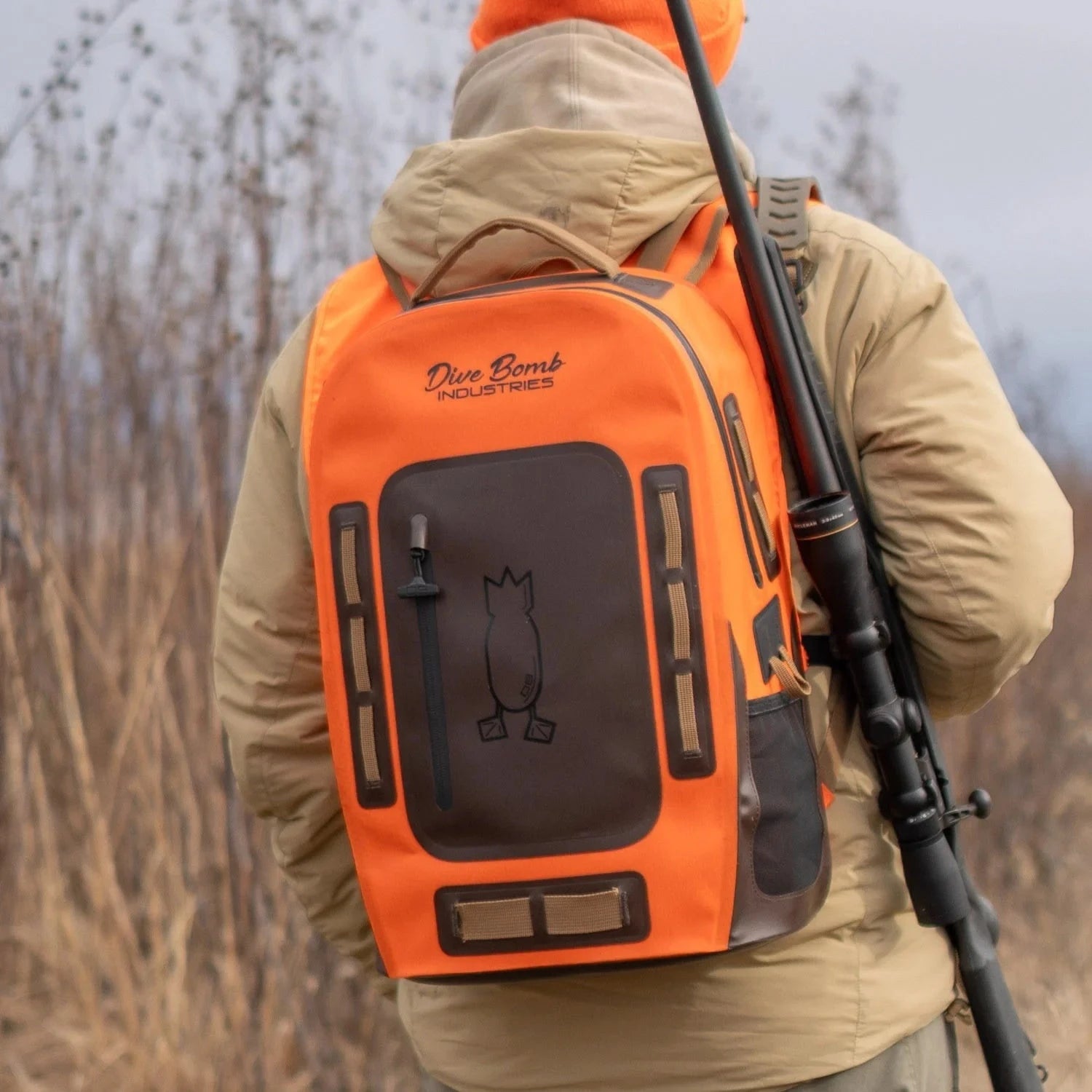 Waterproof Zip Backpack Blaze Orange