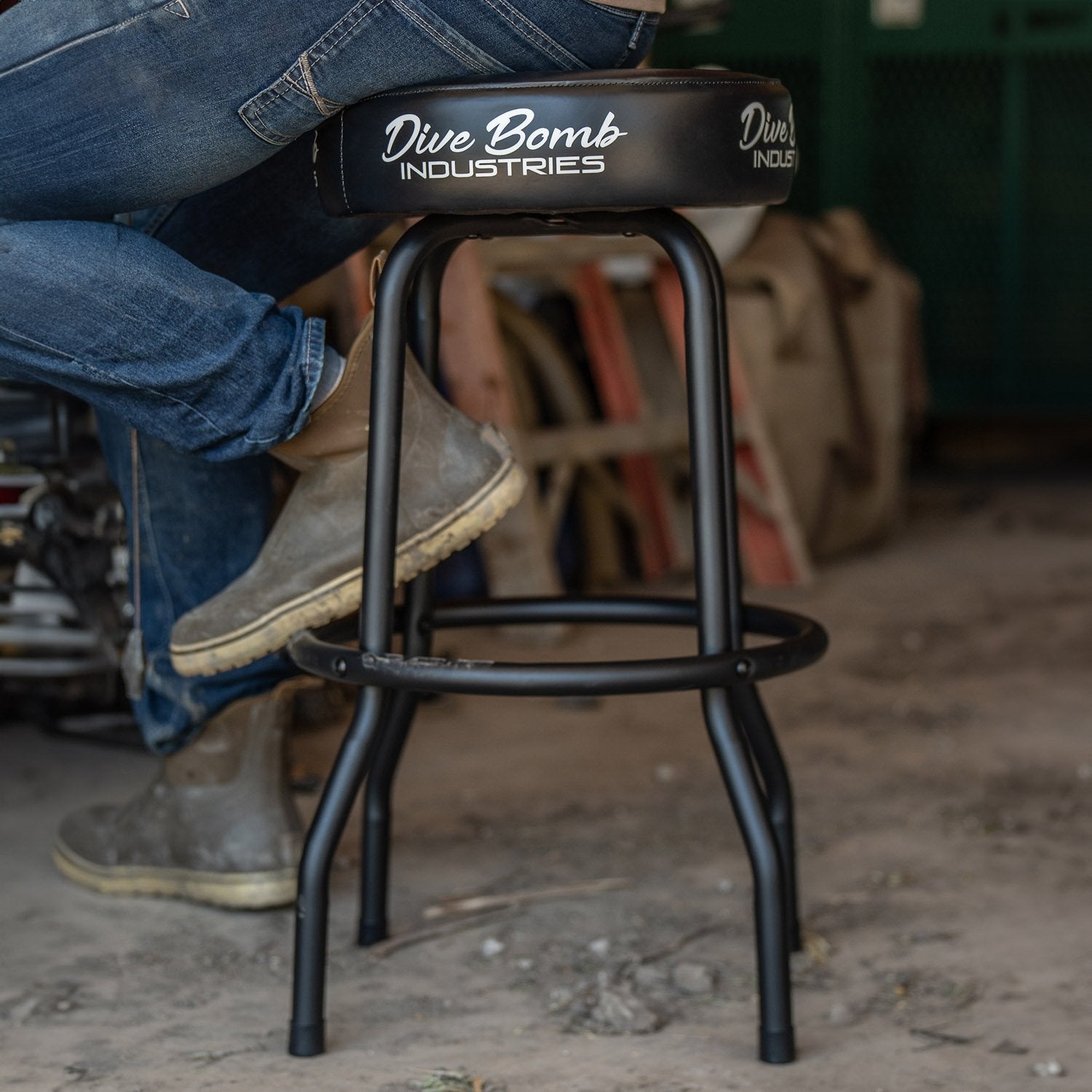 Shop Stool Tech Black